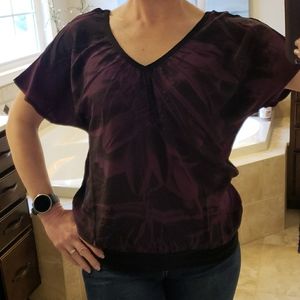 Purple floral blouse